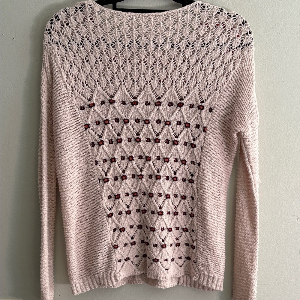Willow & Clay Cream cotton Knit Sweater M - Picture 5 of 7
